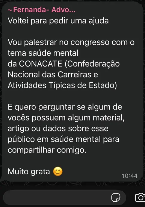 Print de depoimento de aluno